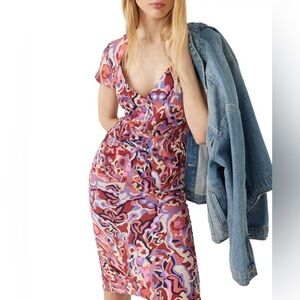 ba&sh Pink and Purple Midi Dress